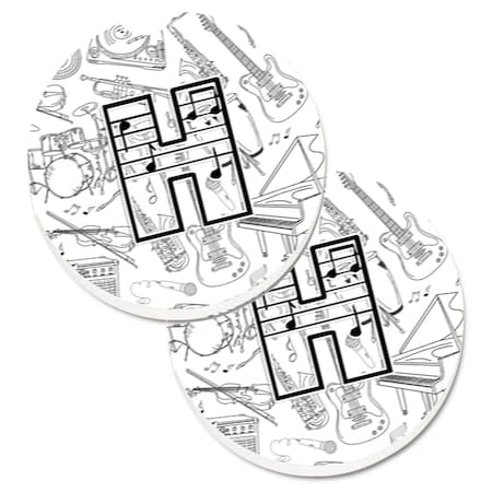 Carolines Treasures Letter H Musical Note Letters Set of 2 Cup Holder Car Coaster CJ2007-HCARC